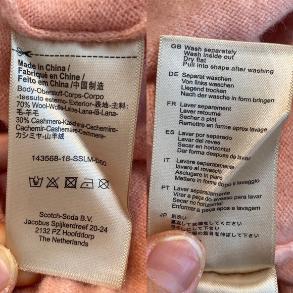 Scotch & Soda Pink Wool Cashmere Sweater Size XS Old Money Heritage Capsule - Picture 16 of 16